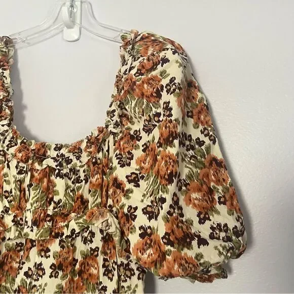 Anthropologie Love The Label Floral Puff Sleeve Maxi Dress - Small - Picture 5 of 8